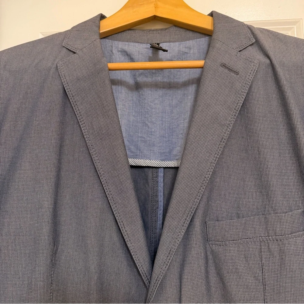 Hugo Boss Gray Sporty Two-Button Blazer in cotton fabric - Picture 3 of 10